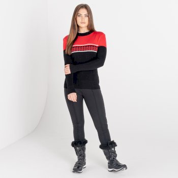 Fate luxe Sweatshirt zum überziehen mit hohem Kragen für Damen  Rot