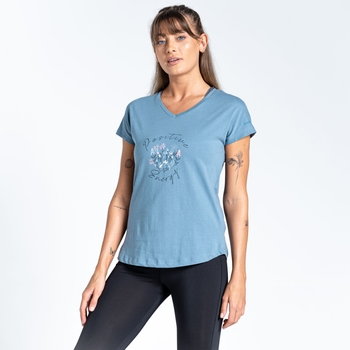 Moments Grafik-T-Shirt für Damen Blau
