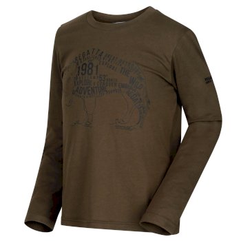 Wendell - Mädchen Sweatshirt mit Fuchs-Druck dunkles Khaki