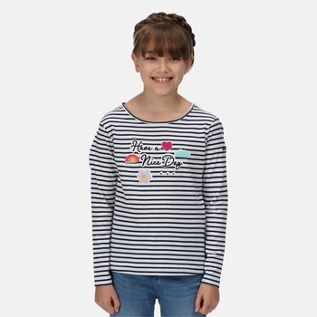 Clarabee gestreiftes T-Shirt mit langen Ärmeln für Kinder Blau