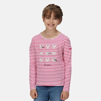 Clarabee gestreiftes T-Shirt mit langen Ärmeln für Kinder Rosa