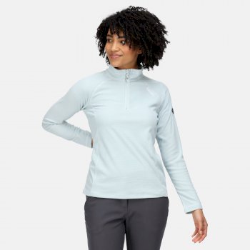 Montes - Damen Fleece-Sweatshirt - Reißverschluss - schmale Streifen Blau