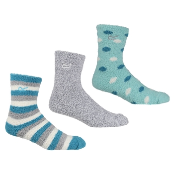 Kuschelige Lounge-Socken, 3er-Pack für Damen Blau